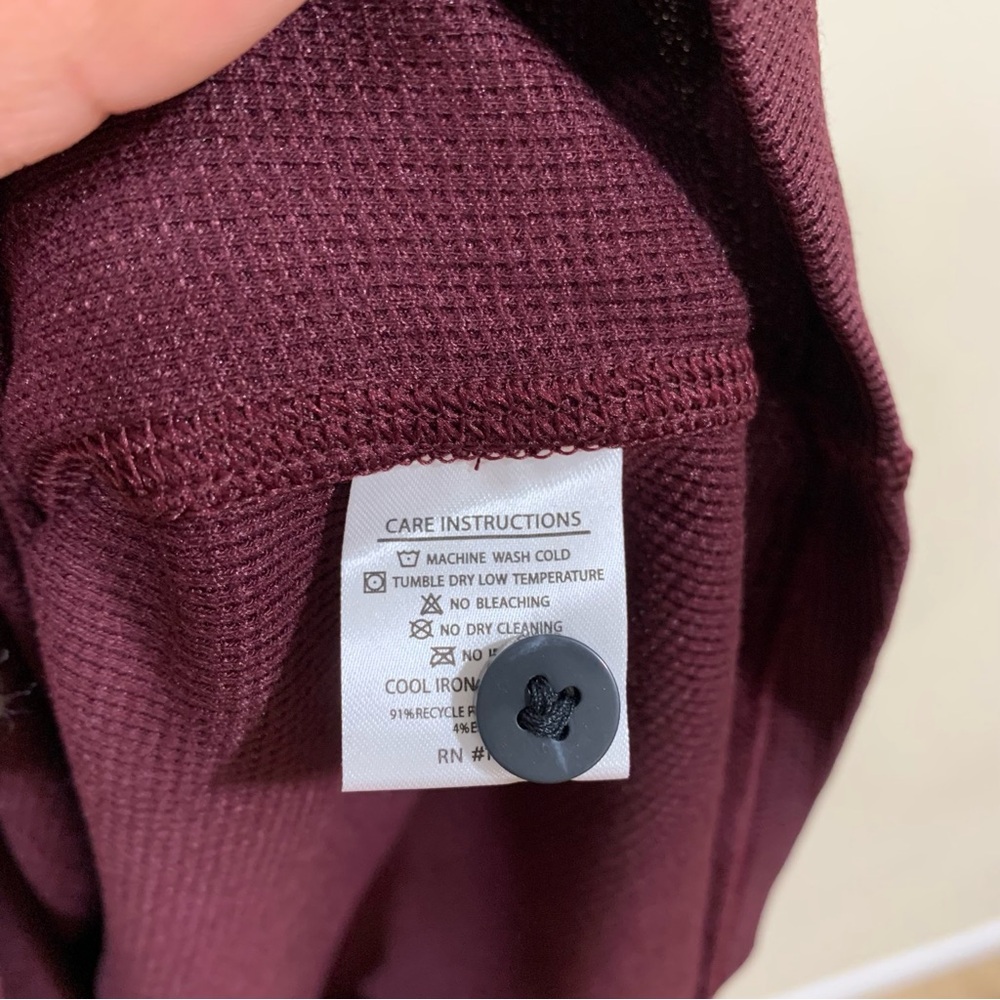 NWT Mizzen +Main Henderson Henley size large color wine solid long sleeve shirt - Picture 6 of 10